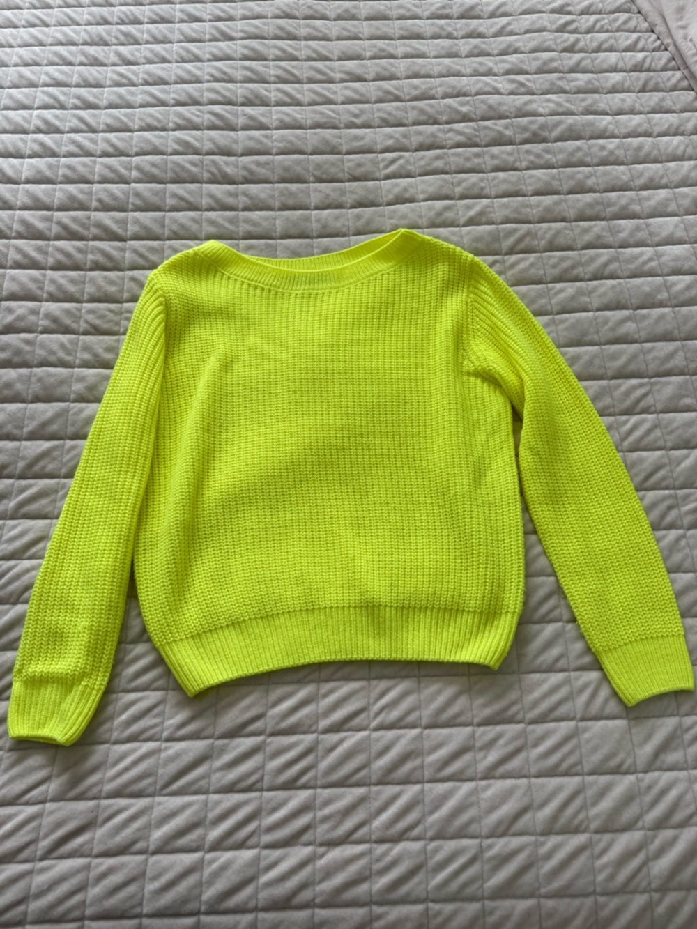 Neon Lime Crewneck Knit Sweater
